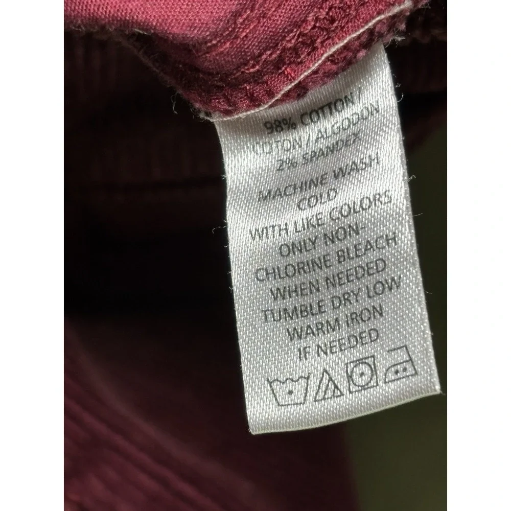 LOFT Petite 12P Berry Corduroy Skirt A Line Knee Length Stretch Wine Color - Picture 5 of 7